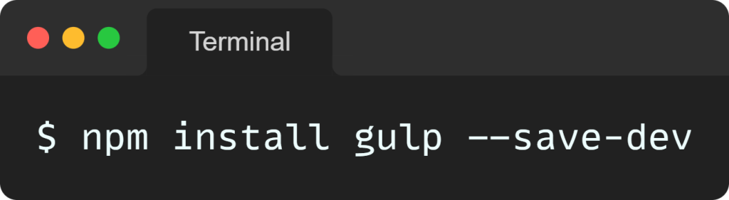 npm install gulp --save-dev